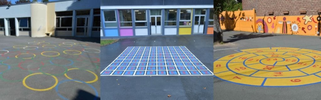 Tracés de cours d'écoles activité physique nudge